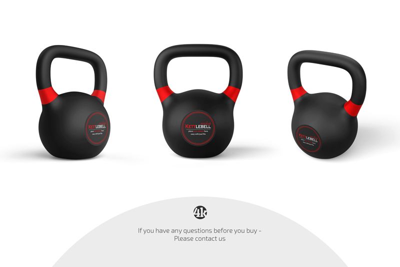 Preview 4 kettlebell mockup set