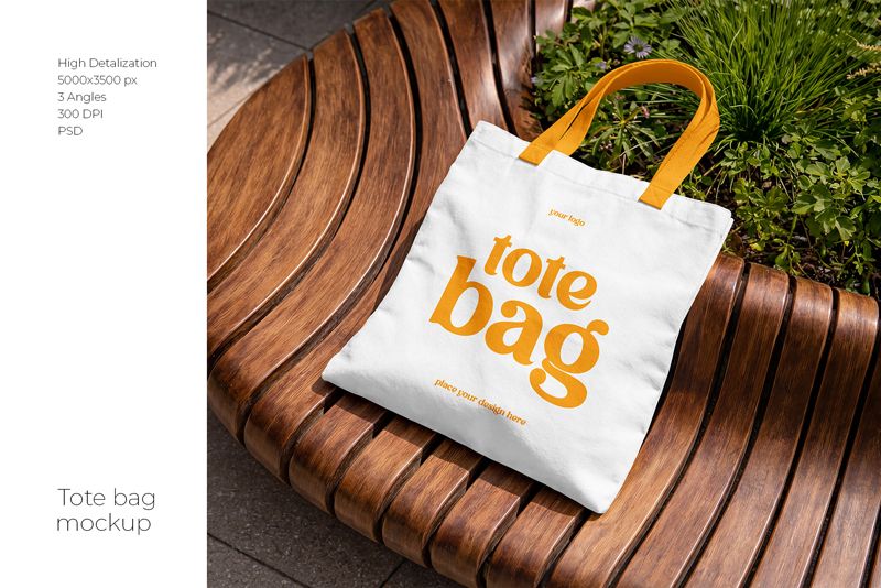 Preview 1 canvas tote bag mockup set in park