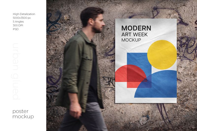 Preview 1 urban glued poster mockup set