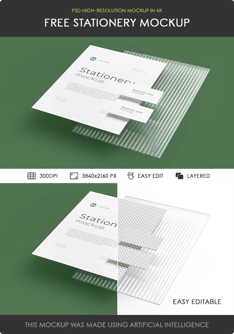 Preview mockup 2 free stationery mockup