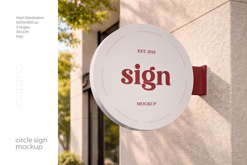 Preview 1 circle sign mockup set