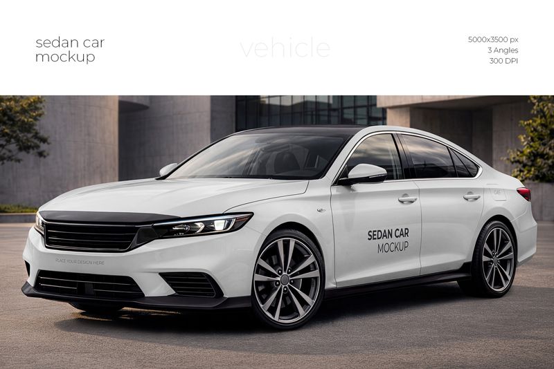 Preview 1 sedan car mockup set