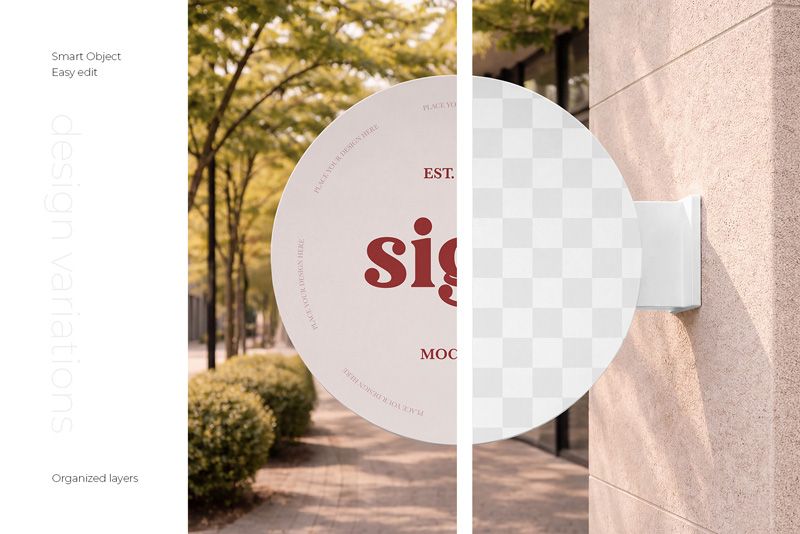 Preview 2 circle sign mockup set