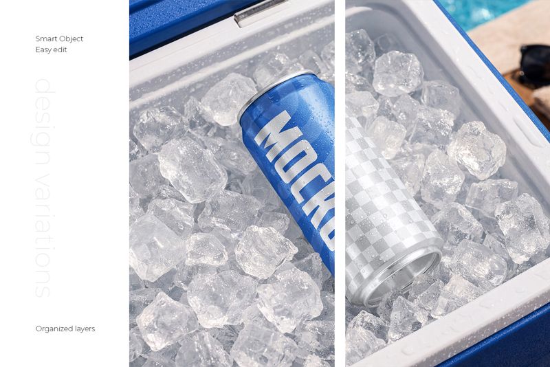 Preview 2 energy drink can mockup set