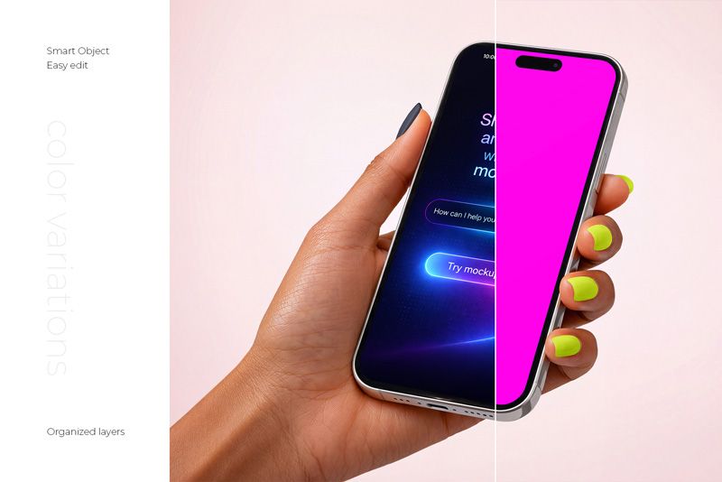 Preview 3 iphone in hand mockup set