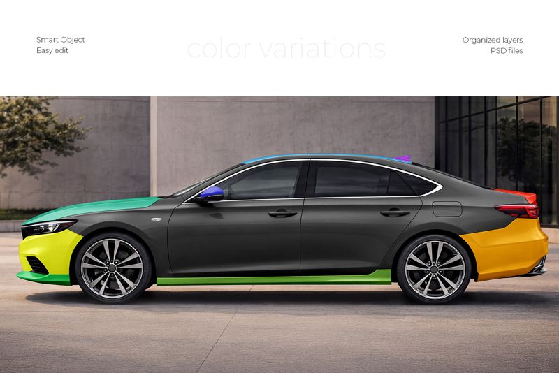 Preview 3 sedan car mockup set