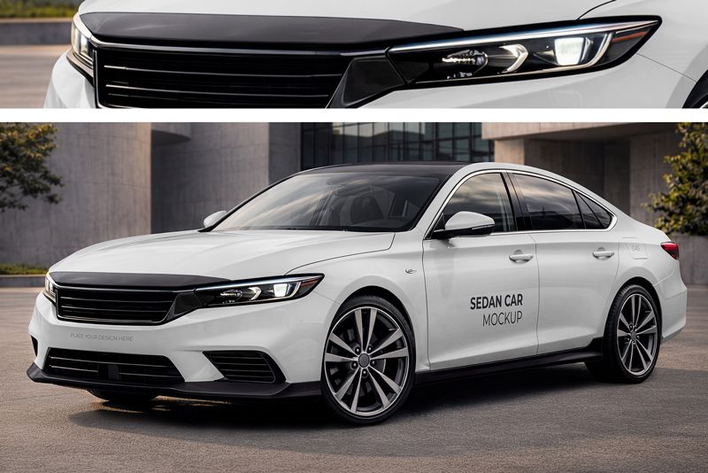 Preview 4 sedan car mockup set