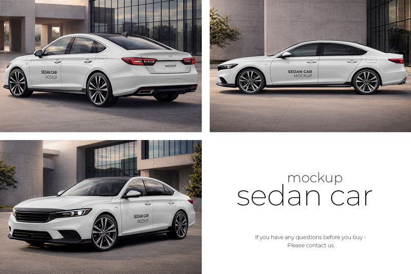 Preview 5 sedan car mockup set