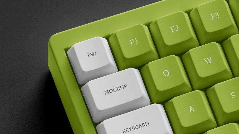 Preview mockup 0 free old school analog gaming keyboard mockup