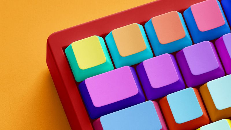 Preview mockup 2 free old school analog gaming keyboard mockup