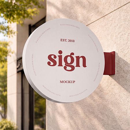 Circle Sign Mockup Set