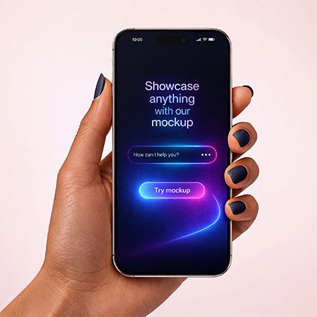 iPhone in Hand Mockup Set