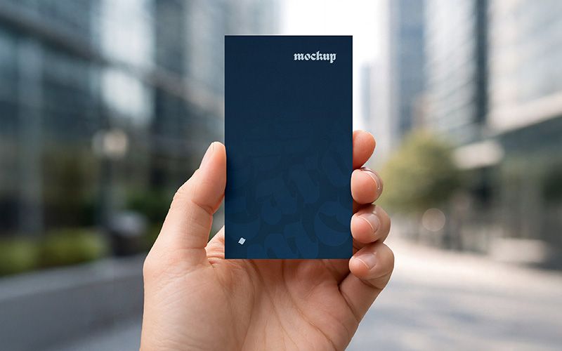 Preview today big 1 free hand holding business card mockup