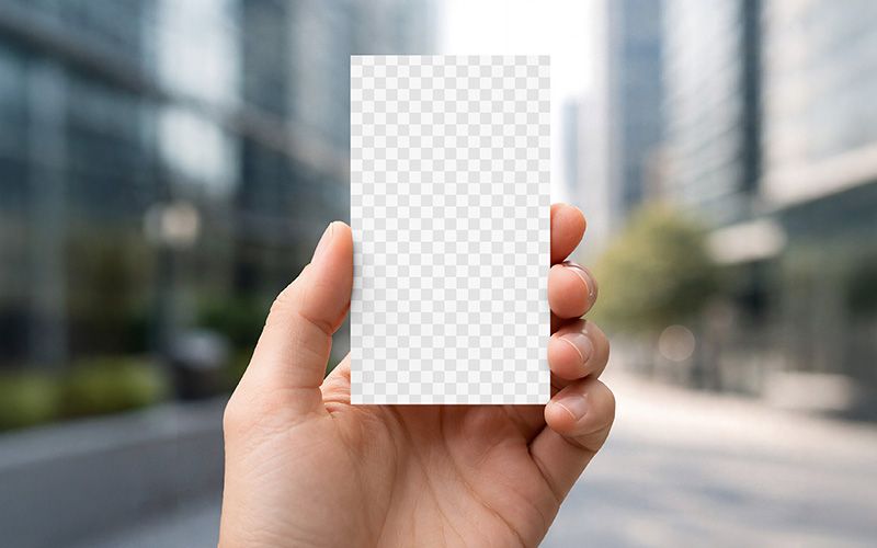 Preview today big 2 free hand holding business card mockup
