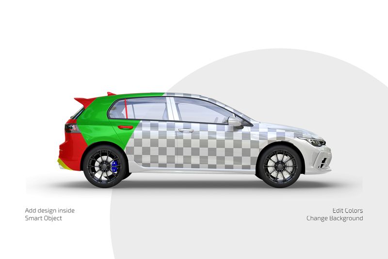 Preview 2 hatchback car mockup set 1