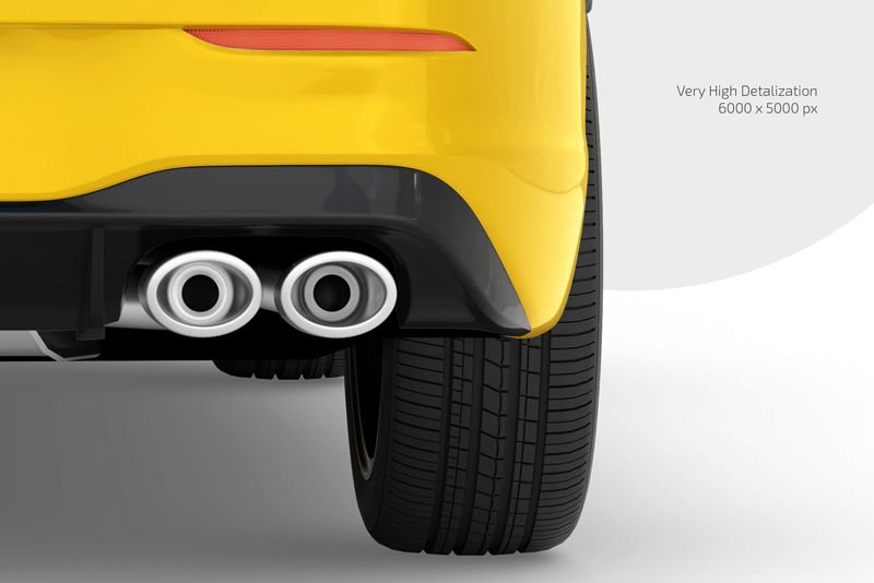 Preview 3 hatchback car mockup set 1