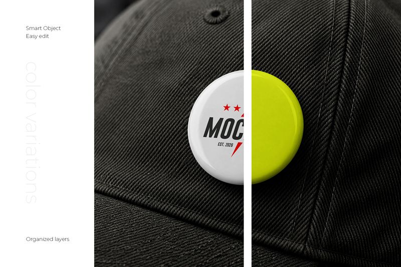 Preview 3 pin button badge mockup set1