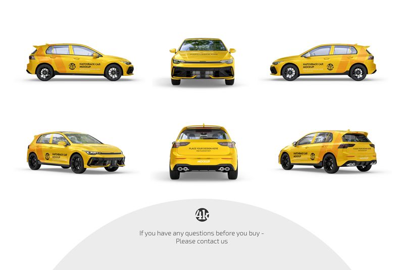 Preview 4 hatchback car mockup set 1