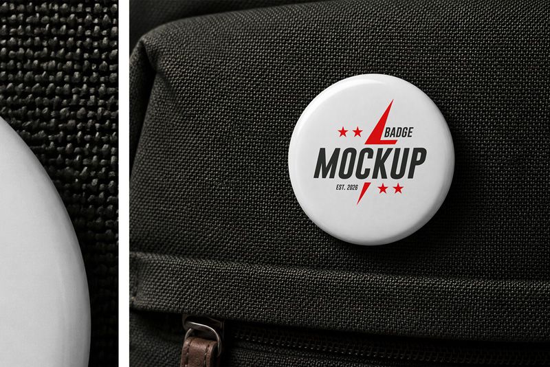 Preview 4 pin button badge mockup set