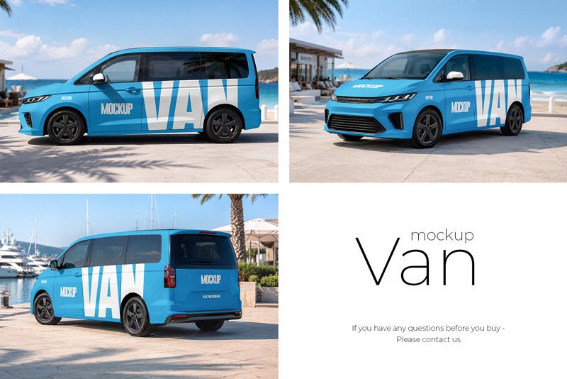 Preview 5 van mockup set