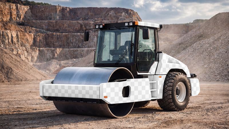 Preview mockup 2 free road roller mockup