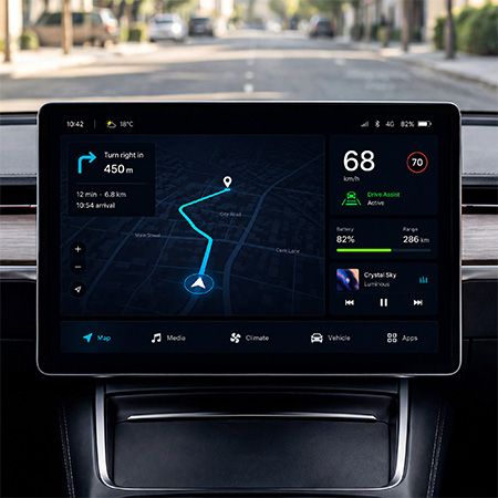 Free Car Monitor Screen UI Mockup