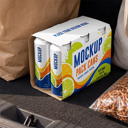 Free Pack Cans Mockup