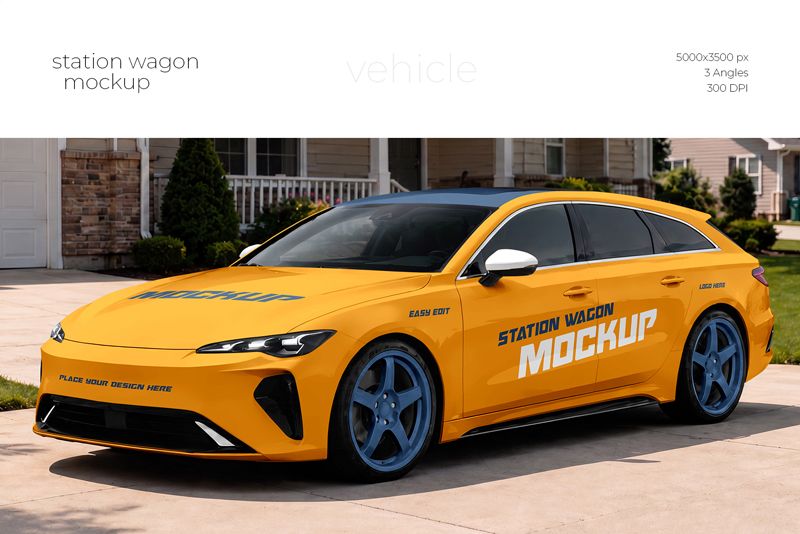 Preview 1 station wagon mockup set