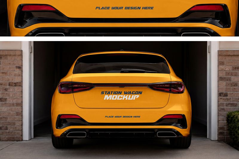 Preview 4 station wagon mockup set