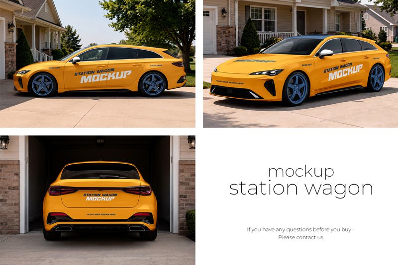 Preview 5 station wagon mockup set