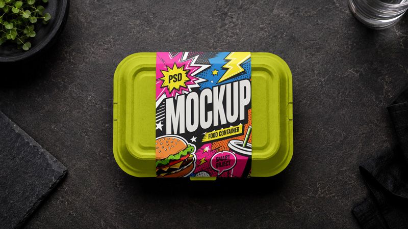 Preview mockup 1 free disposable food container mockup