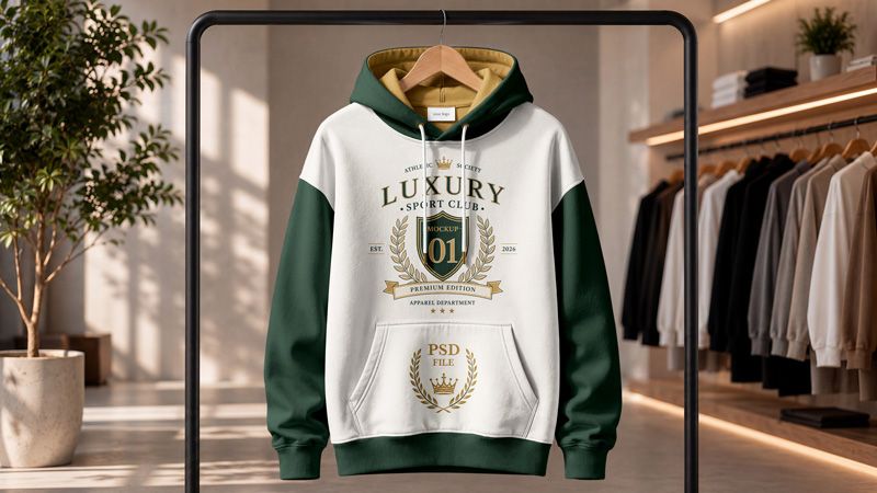 Preview mockup 1 free hanging hoodie mockup