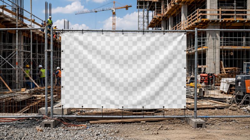 Preview mockup 2 free construction mesh banner mockup