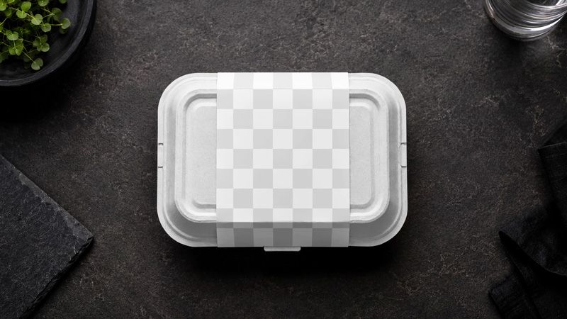 Preview mockup 2 free disposable food container mockup