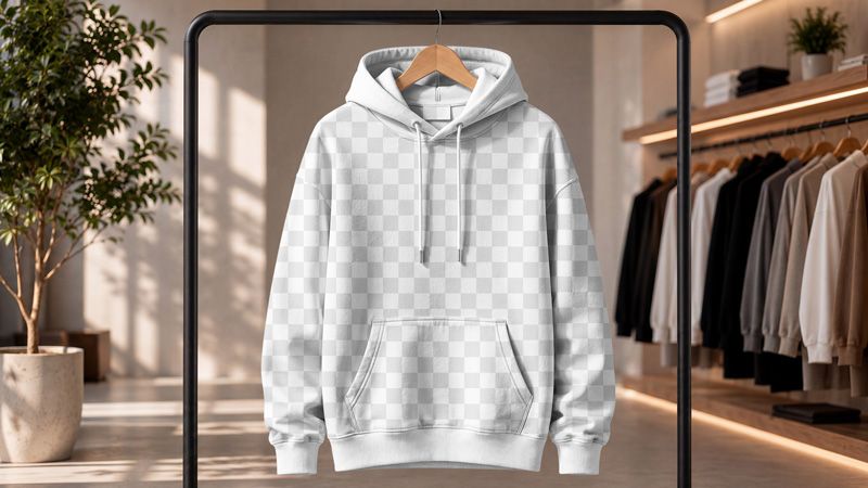 Preview mockup 2 free hanging hoodie mockup