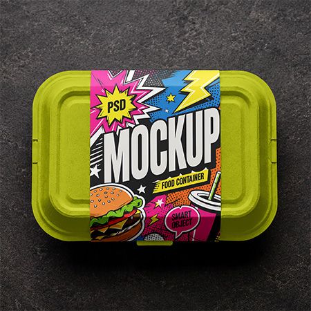 Free Disposable Food Container Mockup