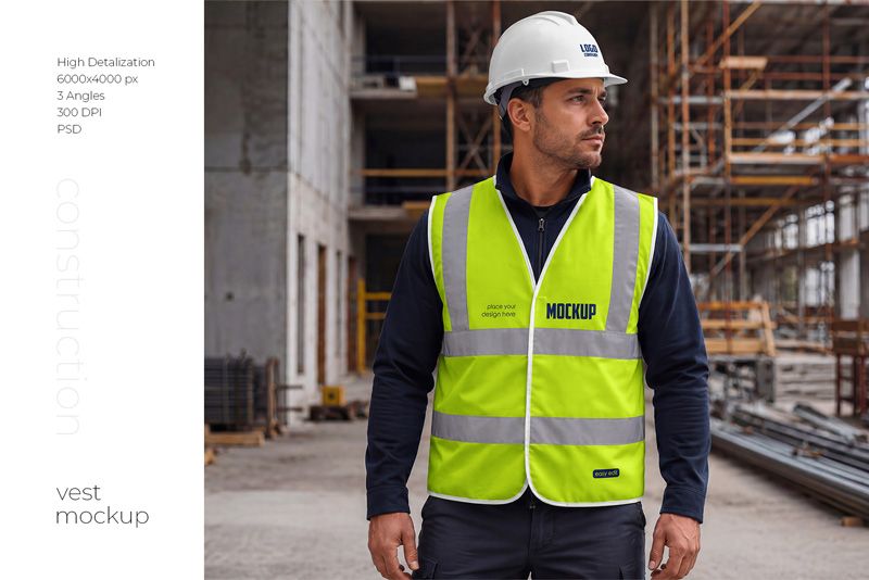 Preview 1 safety construction vest mockup set