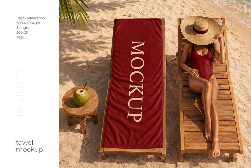 Preview 1 summer beach towel mockup set