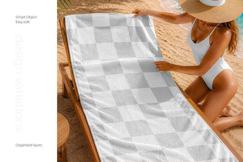 Preview 2 summer beach towel mockup set1