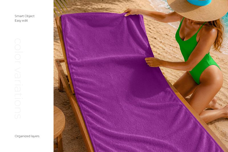 Preview 3 summer beach towel mockup set1