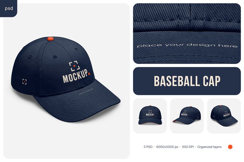 Preview bundle 1 baseball cap mockup set