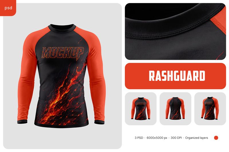 Preview bundle 1 long sleeve rashguard mockup set