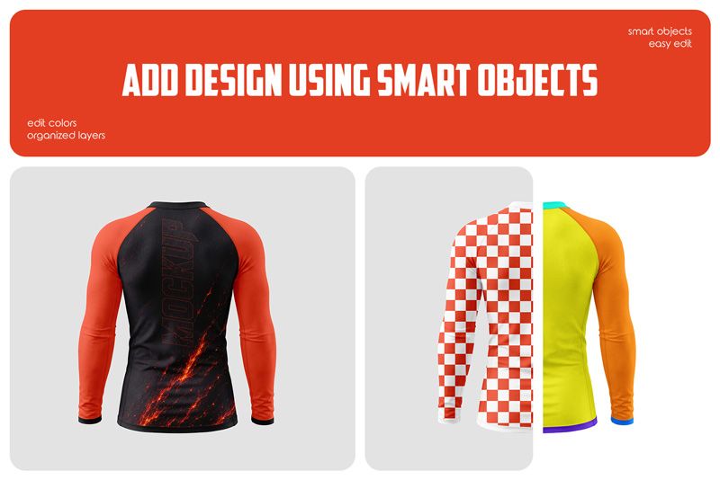 Preview bundle 2 long sleeve rashguard mockup set