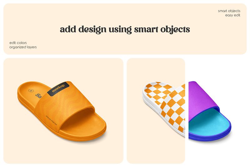 Preview bundle 2 rubber slide sandals mockup set1