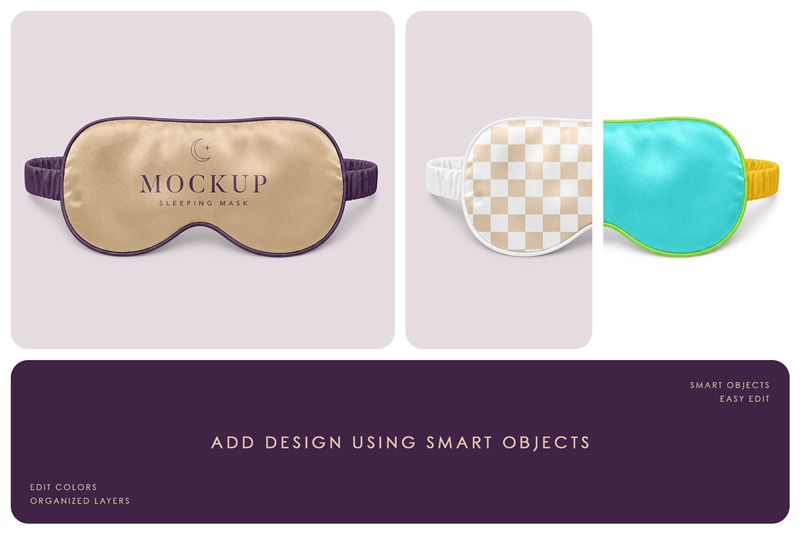 Preview bundle 2 sleeping mask mockup set