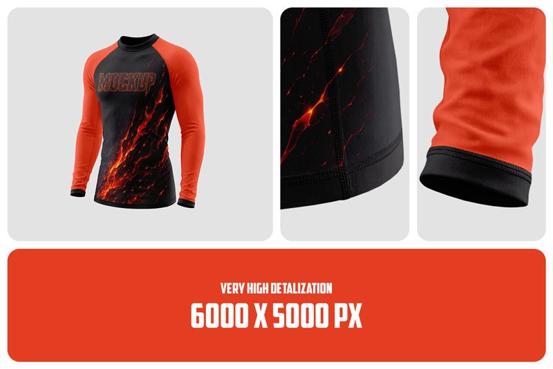 Preview bundle 3 long sleeve rashguard mockup set