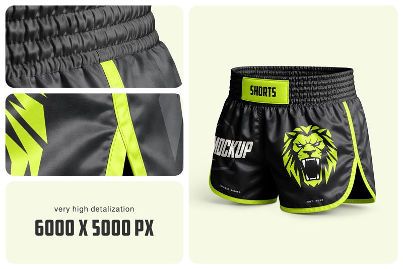 Preview bundle 3 muay thai shorts mockup set