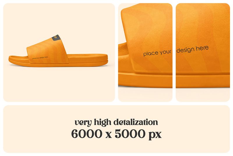 Preview bundle 3 rubber slide sandals mockup set1