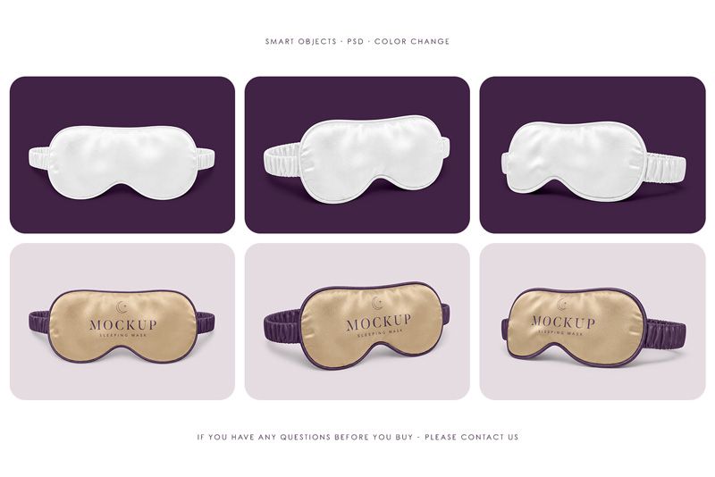 Preview bundle 4 sleeping mask mockup set