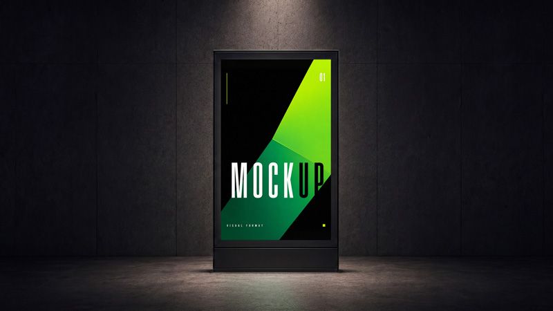 Preview mockup 1 free digital poster lightbox mupi mockup